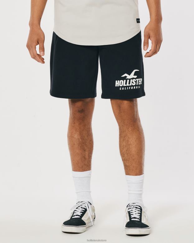 Bottoms Hollister Men Fleece Logo Graphic Shorts 9\\ 488201130 Black